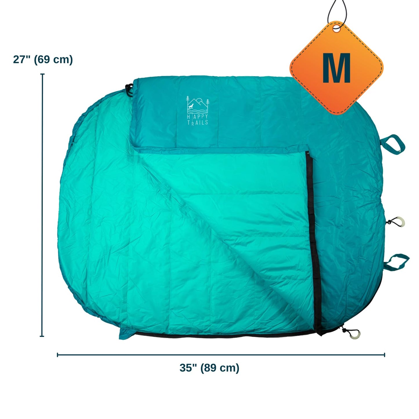 Ultralight Dog Sleeping Bag Backpacking—Outdoor Dog Bed for Hiking—Backpacking Gear for Dogs—Dog Hiking Gear—Dog Camping Gear—Packable Sleeping Bag for Dogs—Dog Travel Bed (Glacial Blue | Medium)