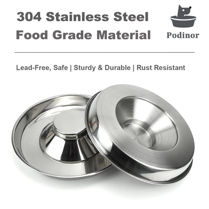 Podinor Stainless Steel Puppy Dog Bowls, Pets Puppies Feeding Food and Water Weaning Bowls Dishes Feeder