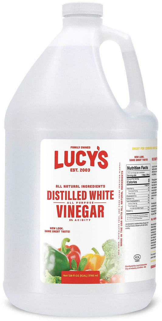 Lucy's Family Owned - Natural Distilled White Vinegar, 1 Gallon (128 oz) - 5% Acidity (White Vinegar, 1 Gallon (128 fl oz.))