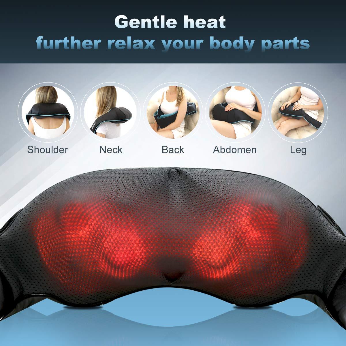 Mo Cuishle Neck Massager with Heat, Shiatsu Back Shoulder Massager, Gifts for Women, Men, Mom, Dad, Her and Him, Electric Deep Kneading Massager for Neck Pain, Muscle Relief