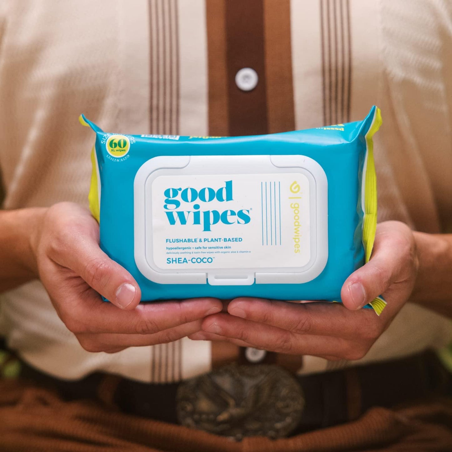 Goodwipes Flushable & Plant-Based Wipes with Botanicals, Dispenser for At-Home Use Safe, Shea-Coco with Aloe, Septic and Sewer Safe, 60 Count (Pack of 8)