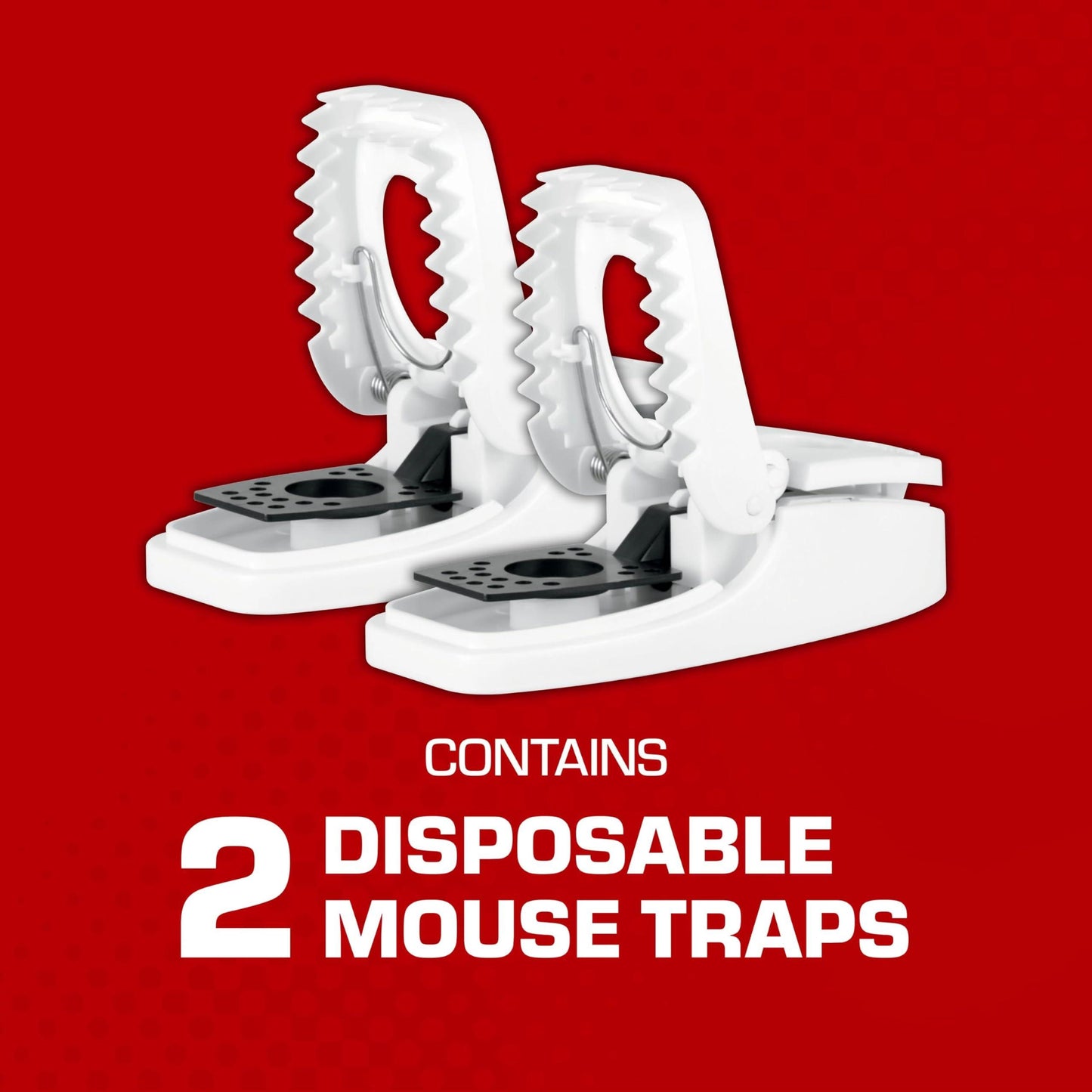 Tomcat Press 'N Set Mouse Trap, Plastic, Spring-Loaded Mouse Killer with Grab-Tab, 2 Traps