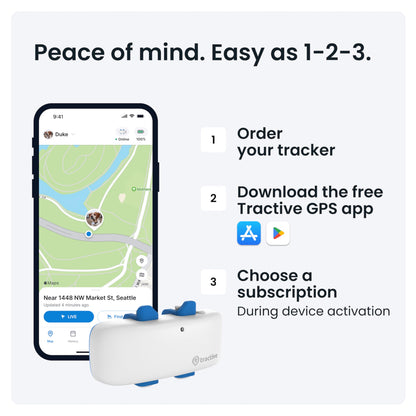 Tractive GPS Tracker for Dogs - Waterproof, GPS Location & Smart Pet Activity Tracker, Unlimited Range, Works with Any Collar (White)