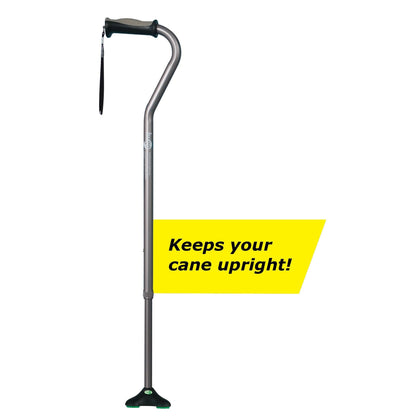 Hugo Mobility 731-858 Adjustable Offset Quadpod Walking Cane with Ultra Stable Cane Tip, Smoke