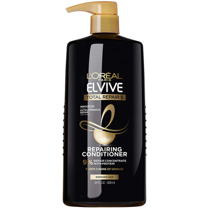 L'Oreal Paris Elvive Total Repair 5 Repairing Conditioner for Damaged Hair Conditioner with Protein and Ceramide for Strong Silky Shiny Healthy Renewed Hair 28 Fl Oz