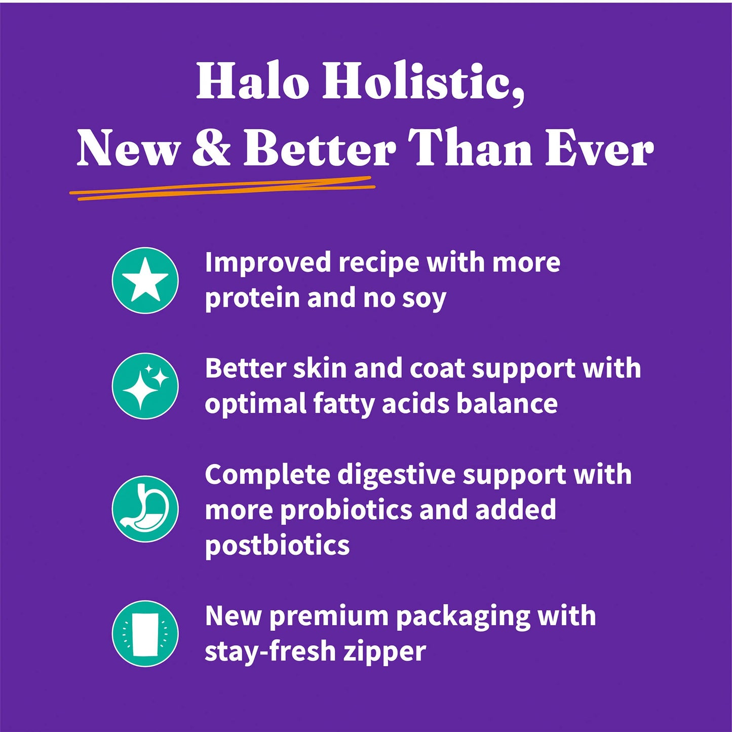 Halo Holistic Plant-Based Recipe with Kelp, Complete Digestive Health, Vegan Dry Dog Food Bag, Adult Formula, 21-lb Bag