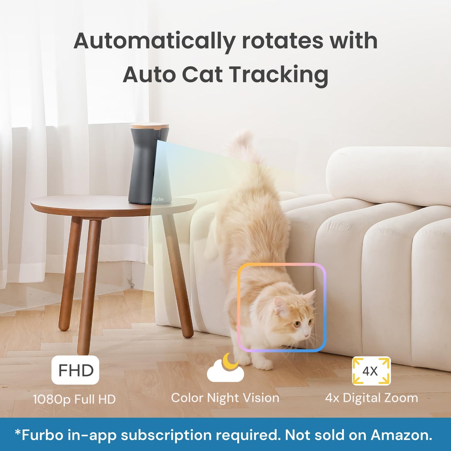 Furbo 360° Cat Camera + Nanny Bundle: Home Security & Cat Safety Alerts, Rotating Pet Treat Dispenser Camera with Speaker, Smart Home Indoor Cam w Phone App (Additional Subscription Required at Setup)