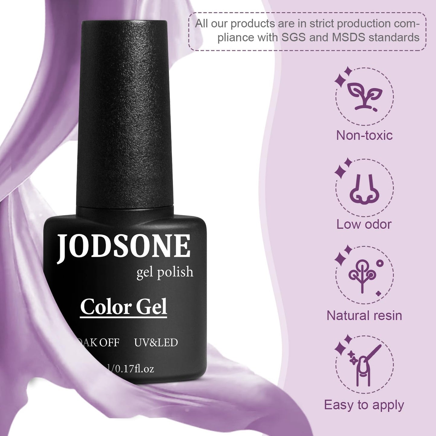 JODSONE 60 PCS Gel Nail Polish Kit with U V Light Base and Matte Glossy Top Coat Nail Gel Polish Soak off Manicure Accessory Tools Suitable for All Seasons