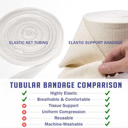 EVERLIT Elasticated Tubular Support Bandage | Stockinette Tubing for Large Arm, Knees, Legs | Light to Moderate Compression Bandage Roll for Tissue Support (Size C | 2.75" x 11 yd)