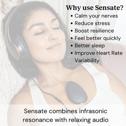 Sensate Relaxation Device - for Immediate Calm and Long Term Stress Resilience - with Patented Infrasonic Resonance Technology - Includes Sensate Plus