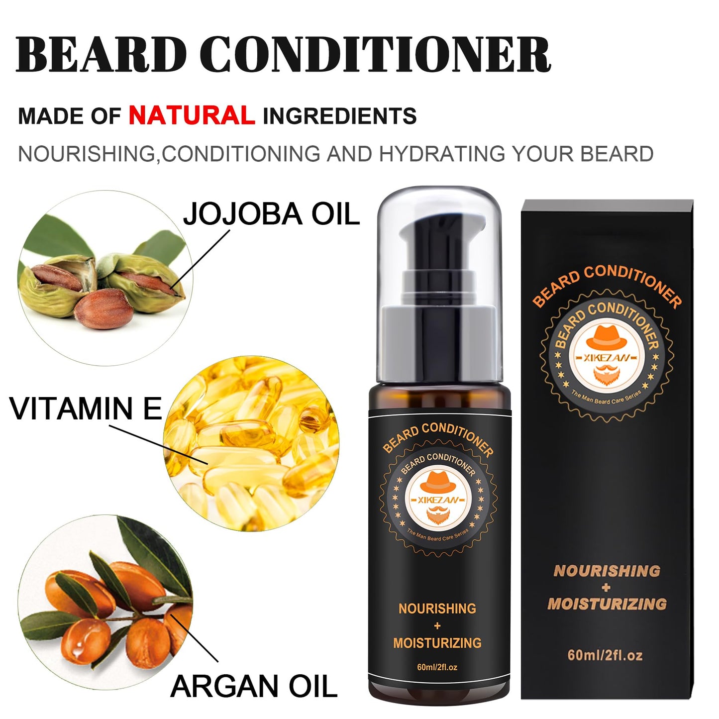 Upgraded Beard Grooming Kit w/Beard Conditioner,Beard Oil,Beard Balm,Beard Brush,Beard Wash,Beard Comb,Beard Scissor,Bag,E-Book,Beard Care Daddy Gifts for Men Him Dad Husband Boyfriend