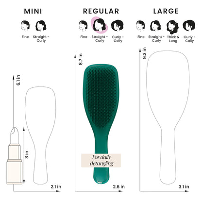 Tangle Teezer Ultimate Detangler Hairbrush for Wet & Dry Hair, Eliminates Knots & Reduces Breakage for All Hair Types, Amazon Exclusive Emerald Green