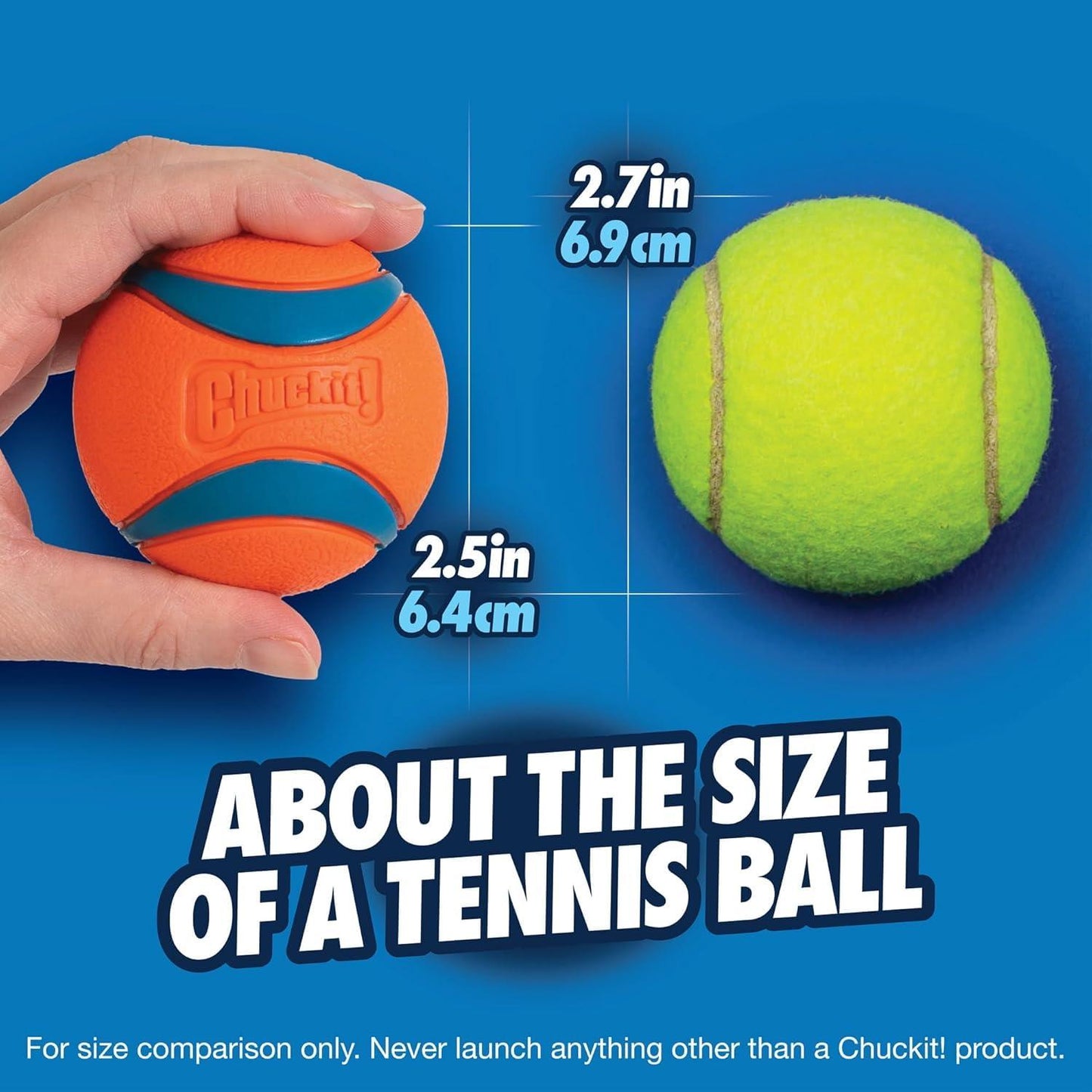 Chuckit! Ultra Ball Dog Toy - Medium Bouncy Fetch Balls For Dogs 20-60 lbs - Made from Durable Rubber - Floating Water Pet Toys - Size Medium - 2.5-inch Diameter - Pack of 2