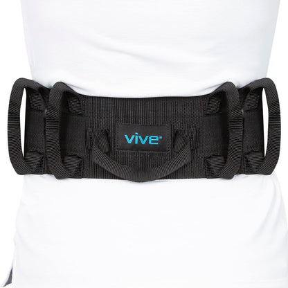 Vive Gait Belt (300lbs) Transfer Belt with Handles - Medical Nursing Safety Patient Assist - Bariatric, Elderly, Handicap, Physical Therapy - PT Gate Strap Quick Release Metal Buckle, Grabbing Teeth