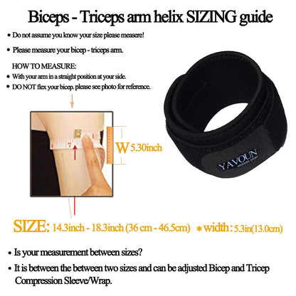 Plus Size Bicep ＆ Tricep Compression Sleeve/Wrap - Tricep Tendonitis, Bicep Tendonitis - Pain Relief for Bicep and Tricep Muscle Strains, Compression Arm Support fit 14.3-18.3 inch bicep(XL-XXL)