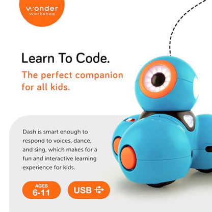 Wonder Workshop Dash Robot – Coding Robots for Kids 6+ – Voice Activated STEM Robot Toys – Interactive, Educational & Programmable