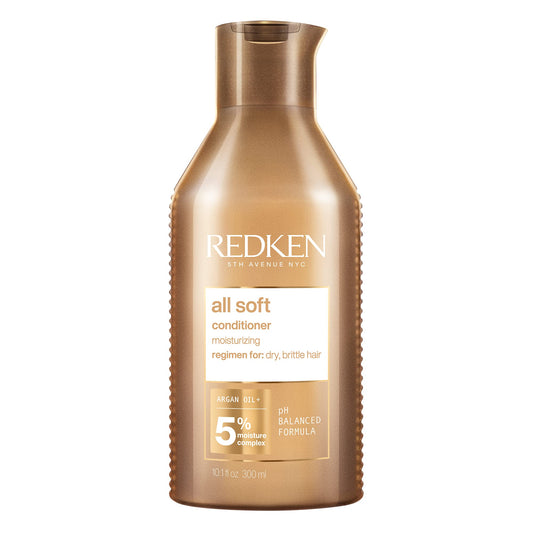 Redken All Soft Conditioner | For Dry, Brittle Hair | Moisturizes & Provides Intense Softness | With Argan Oil | 10.1 Fl Oz