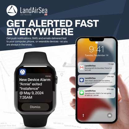 LandAirSea 54 GPS Tracker - Made in the USA from Domestic & Imported Parts. Long Battery, Magnetic, Waterproof, Global Tracking. Subscription Required