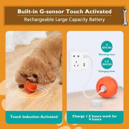 PetDroid Interactive Dog Toys Dog Ball,[Newly Upgraded] Durable Motion Activated Automatic Rolling Ball Toys for/Small/Medium/Large Dogs,USB Rechargeable