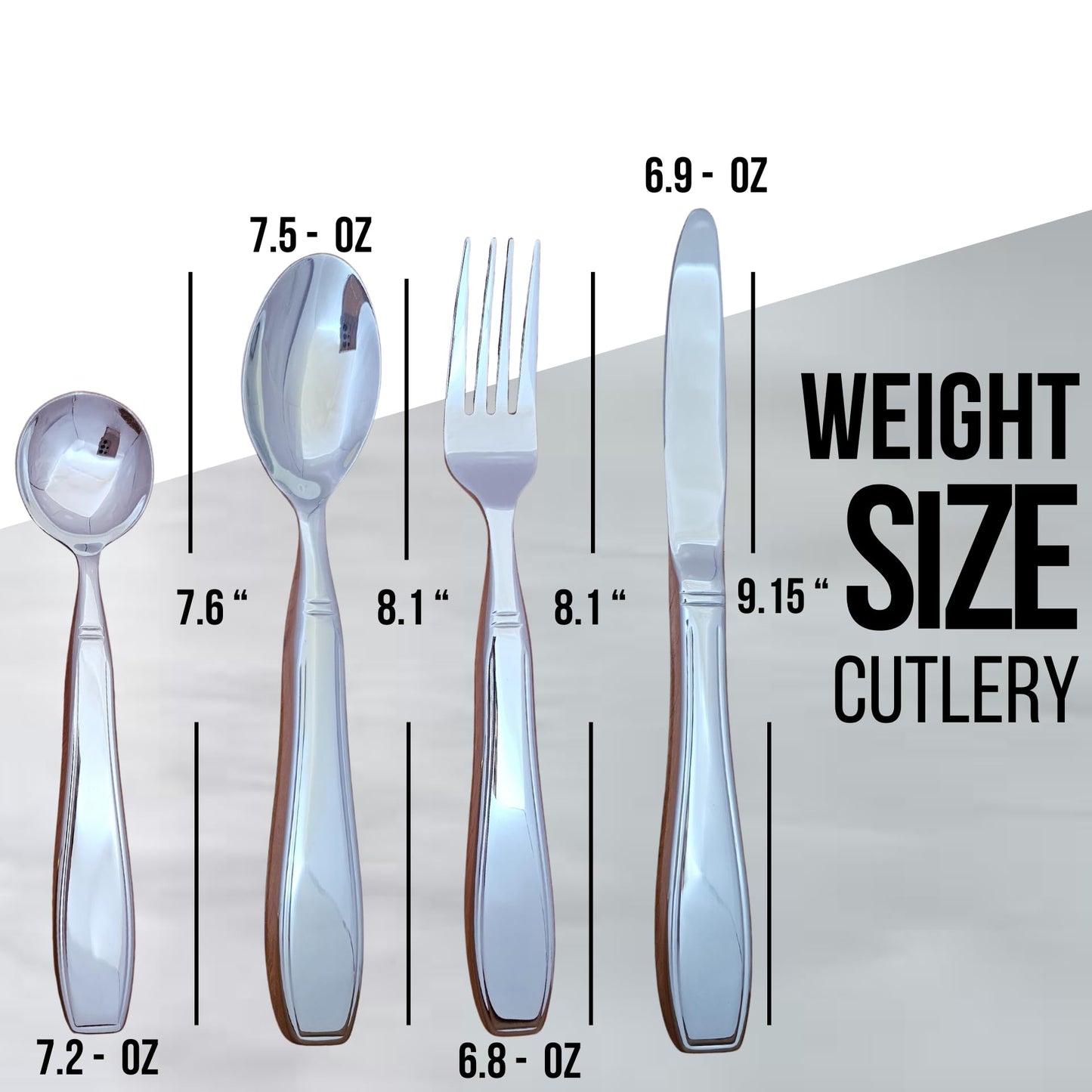 Weighted silverware for patients with degenerative diseases Arthritis and Parkinson's | Heavy Stainless Steel Fork, Knife and 2 Spoons |Elegant adaptive cutlery for gifts | Enhanced Stability (5)