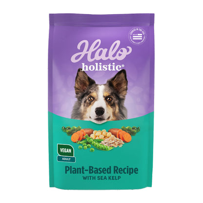 Halo Holistic Plant-Based Recipe with Kelp, Complete Digestive Health, Vegan Dry Dog Food Bag, Adult Formula, 21-lb Bag