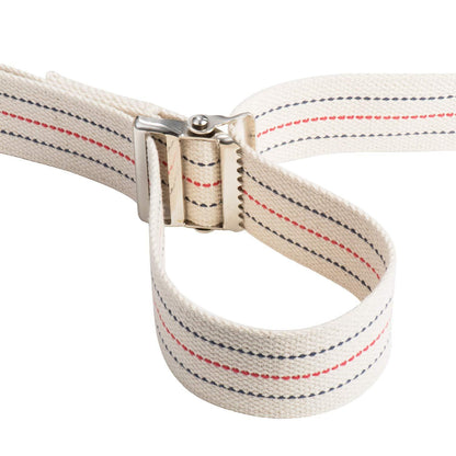 COW&COW Transfer and Gait Belt with Metal Buckle - Transfer Walking and Standing Assist Aid for Caregiver Nurse Therapist 2 inches (Beige with Stripes, 60")