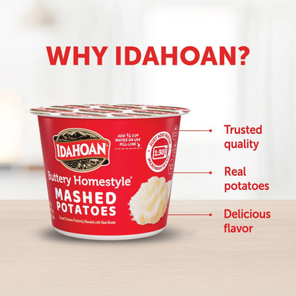 Idahoan Buttery Homestyle Mashed Potatoes, Made with Gluten-Free 100% Real Idaho Potatoes, 1.5 oz (Pack of 10)