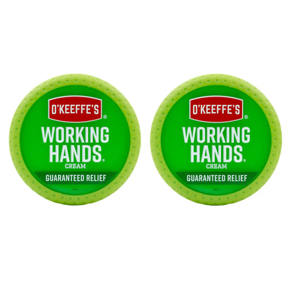 O'Keeffe's Working Hands Hand Cream for Extremely Dry; Cracked Hands; 3.4 Ounce Jar; (Pack 2)