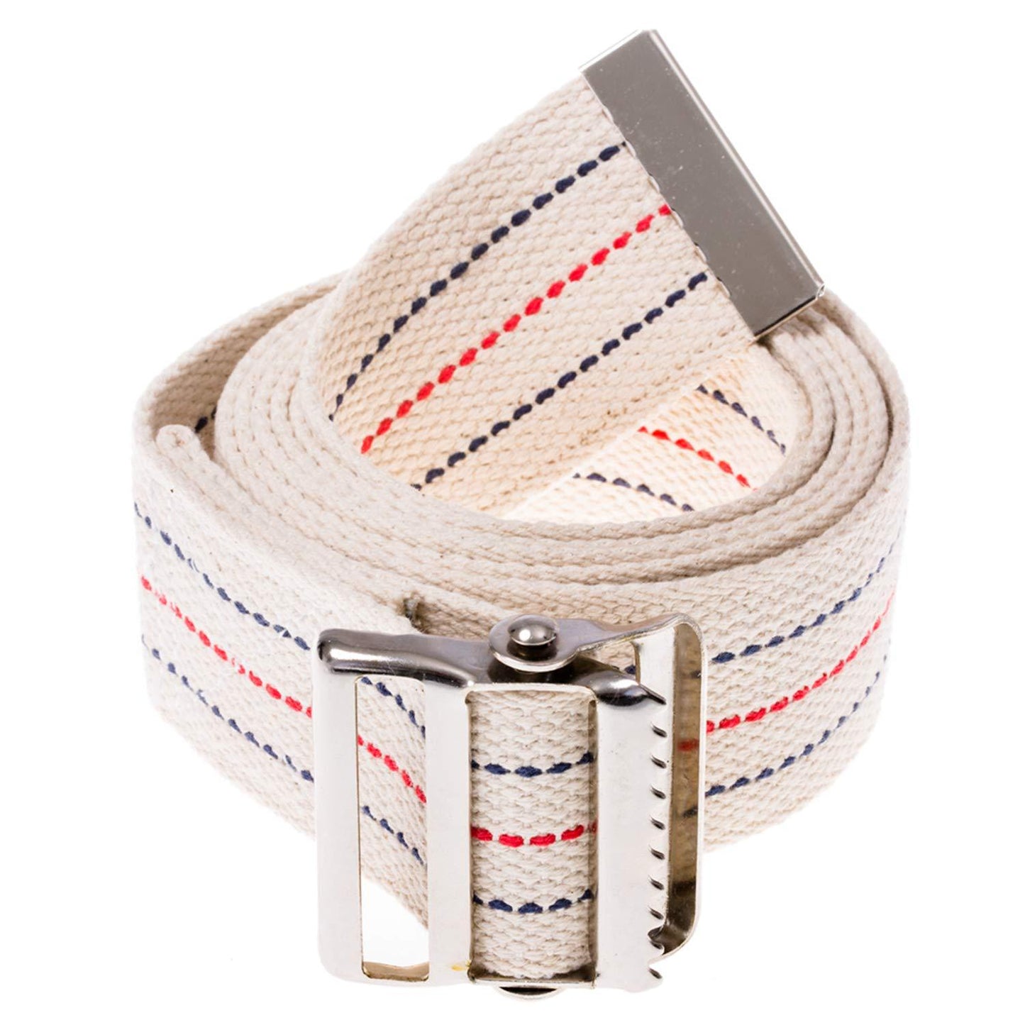 COW&COW Transfer and Gait Belt with Metal Buckle - Transfer Walking and Standing Assist Aid for Caregiver Nurse Therapist 2 inches (Beige with Stripes, 60")