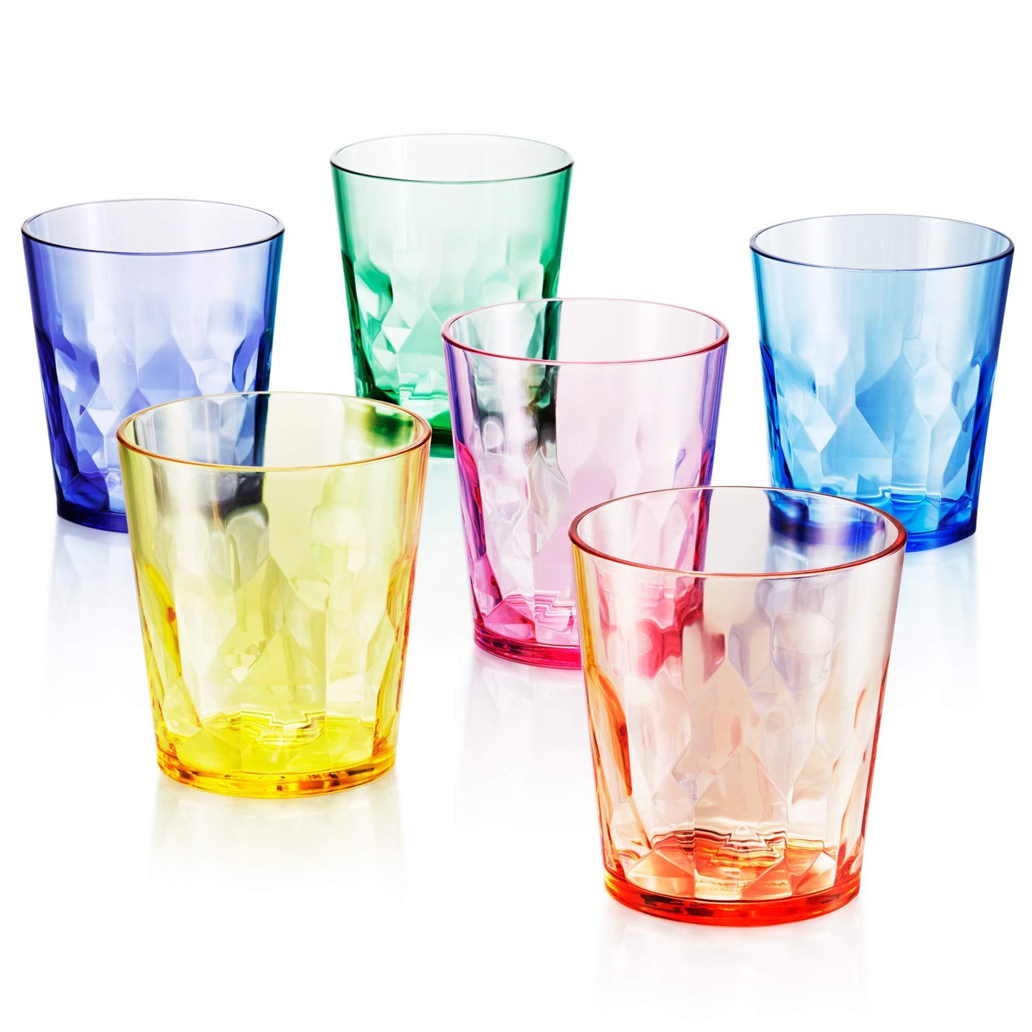 SCANDINOVIA - 13oz Unbreakable Premium Drinking Glasses Set of 6 - Super Grade Acrylic Plastic - Perfect for Gifts - Dishwasher Safe - Plastic Cups Reusable Drinkware Tumblers Kids