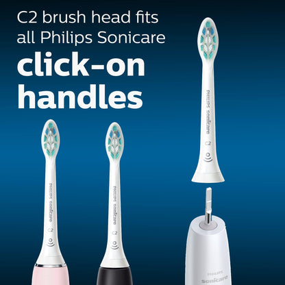 Philips Sonicare Genuine C2 Optimal Plaque Control Toothbrush Heads, 3 Brush Heads, White, HX9023/65