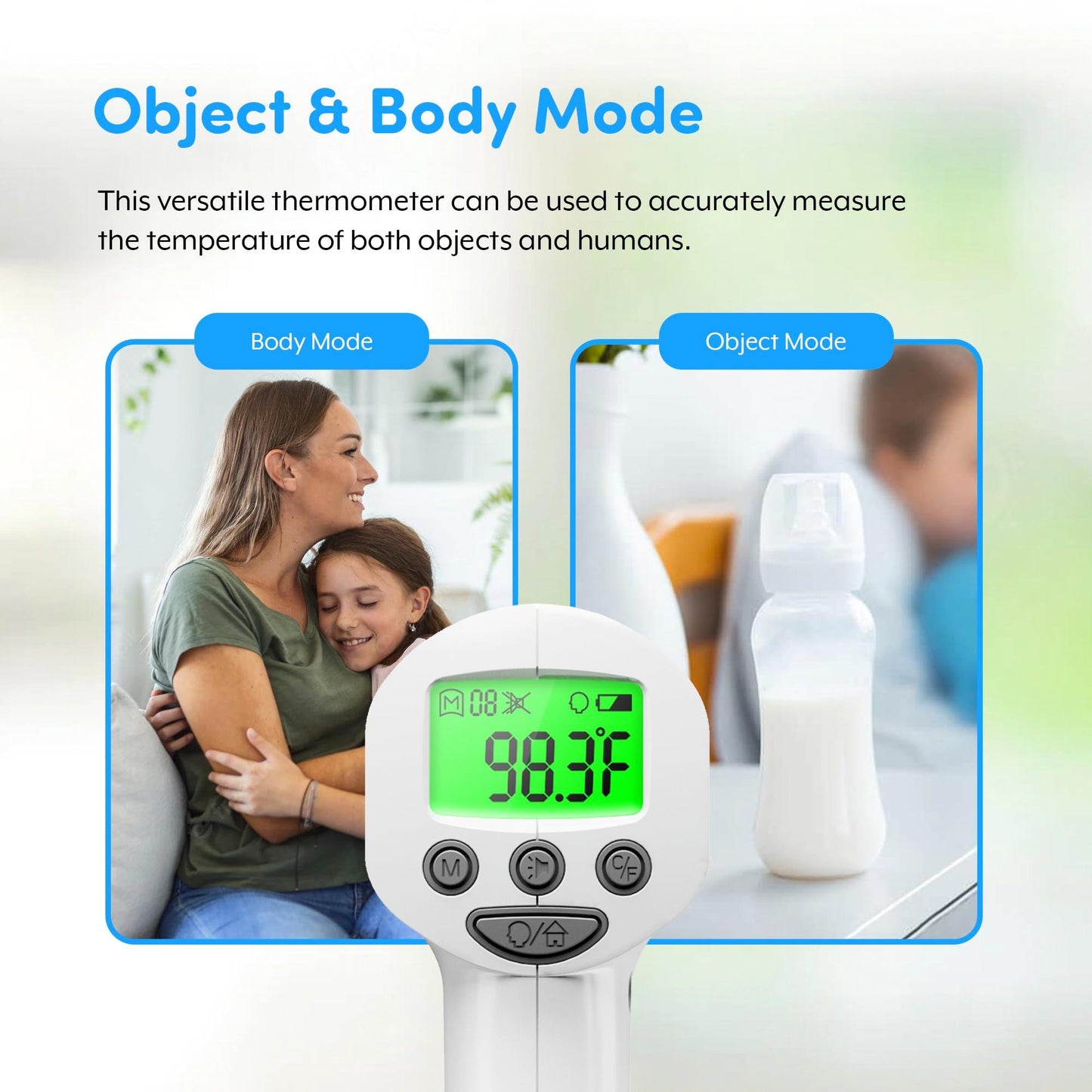 Medical Grade FSA HSA Approved Heavy Duty Touchless Infrared Forehead Thermometer, for Adults & Baby Digital Thermometer Gun, 1s Instant Results