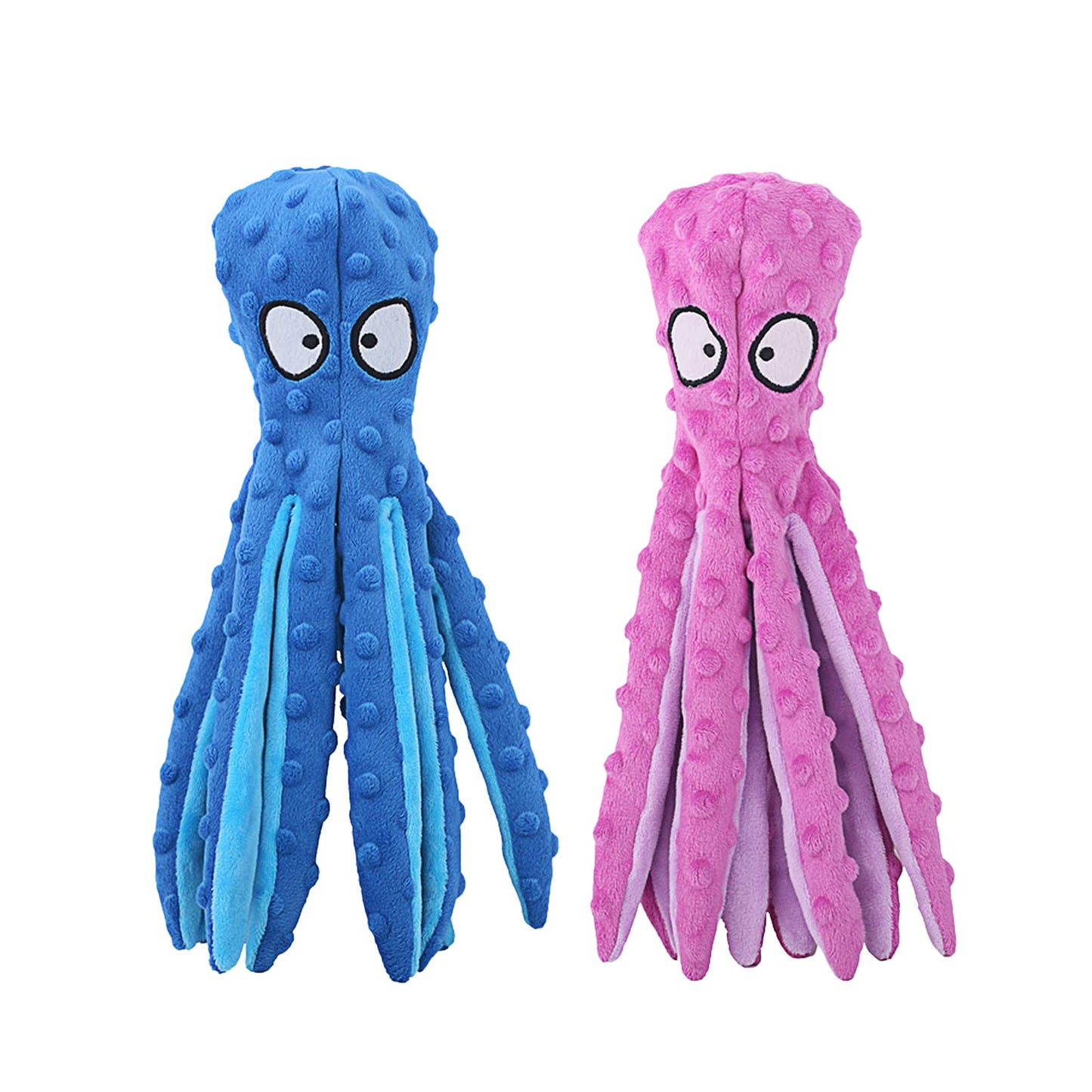 HGB Squeaky Dog Toys, Octopus No Stuffing Crinkle Plush Dog Toys to Keep Them Busy, Interactive Dog Chew Toys for Puppy Teething, Large Dog Toys for Large Medium Small Breeds, Pet Toys, 2 Pack