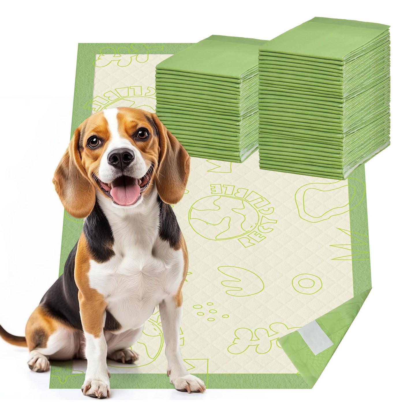 Dog Pee Pads with Adhesive Strips 50Count, 19"X30" Extra Large Disposable Pee Pads for Dogs, Non-Slip Puppy Training Pads for Crate/Cage/Carrier