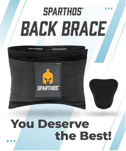 Sparthos Back Support Belt - Immediate Relief from Back Pain, Sciatica, Herniated Disc - Breathable Brace With Lumbar Pad - Lower Backbrace For Home & Lifting At Work - For Men & Women - (Small)