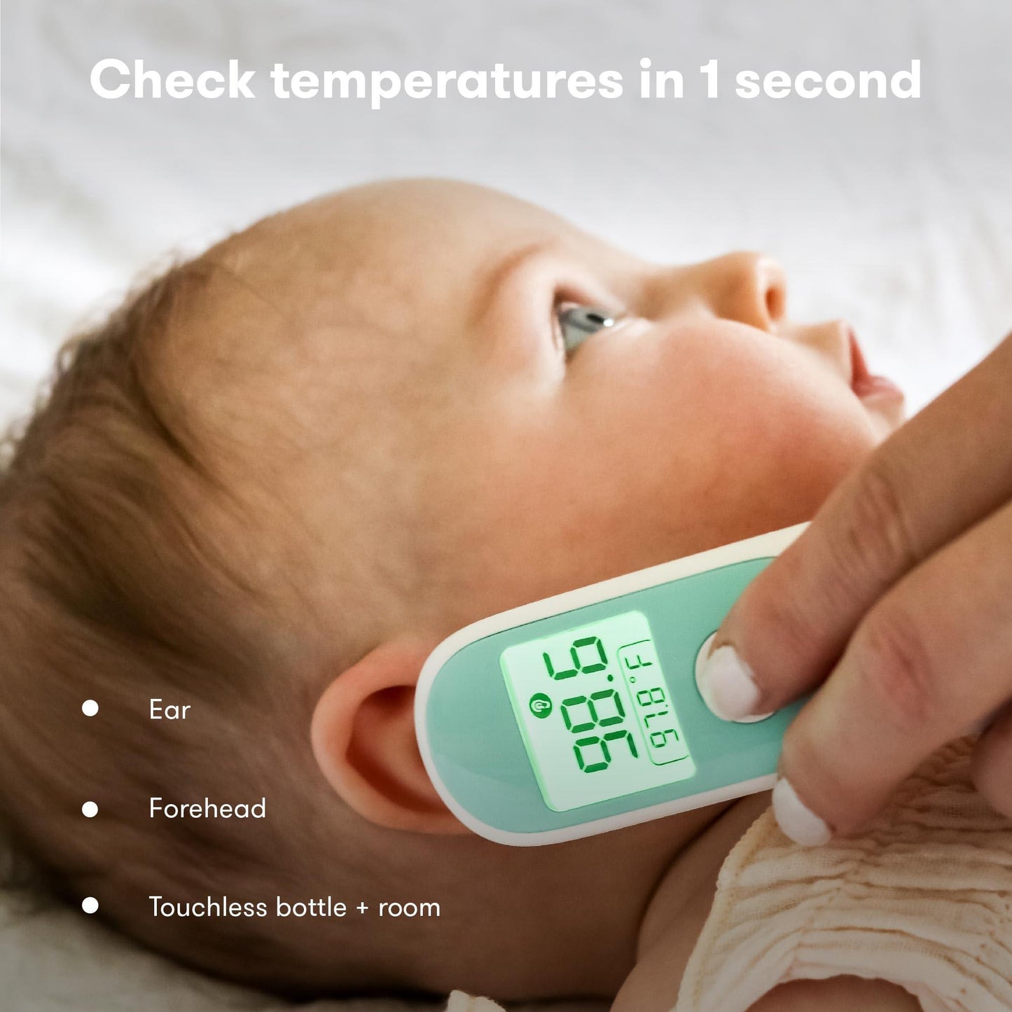 Frida Baby Thermometer, 3-in-1 Infrared Thermometer for Ear, Forehead & Touchless, FSA/ HSA Eligible Fever Thermometer for Baby, Infants ,Toddlers, Kids & Adults