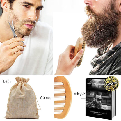 Upgraded Beard Grooming Kit w/Beard Conditioner,Beard Oil,Beard Balm,Beard Brush,Beard Wash,Beard Comb,Beard Scissor,Bag,E-Book,Beard Care Daddy Gifts for Men Him Dad Husband Boyfriend