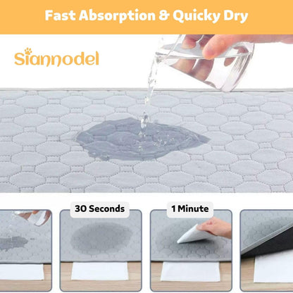 Siannodel Dog Crate Mat Liner, Dual Side for All Season Comfort, Washable & Waterproof Soft Fluffy Puppy Pee Pad for Bedding & Training, Medium - 23x36