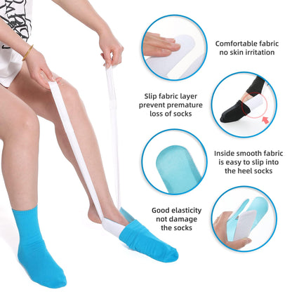 Fanwer Sock Aid Tool and Pants Assist for Elderly, Disabled,Pregnant, Diabetics - Pulling Assist Device - Socks Helper