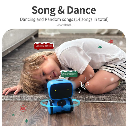 GILOBABY Kids Robot Toys, Interactive Robot Companion Smart Talking Robot with Voice Control Touch Sensor, Dancing, Singing, Recording, Repeat, Birthday Gifts for Boys Ages 3+ Years (Blue)