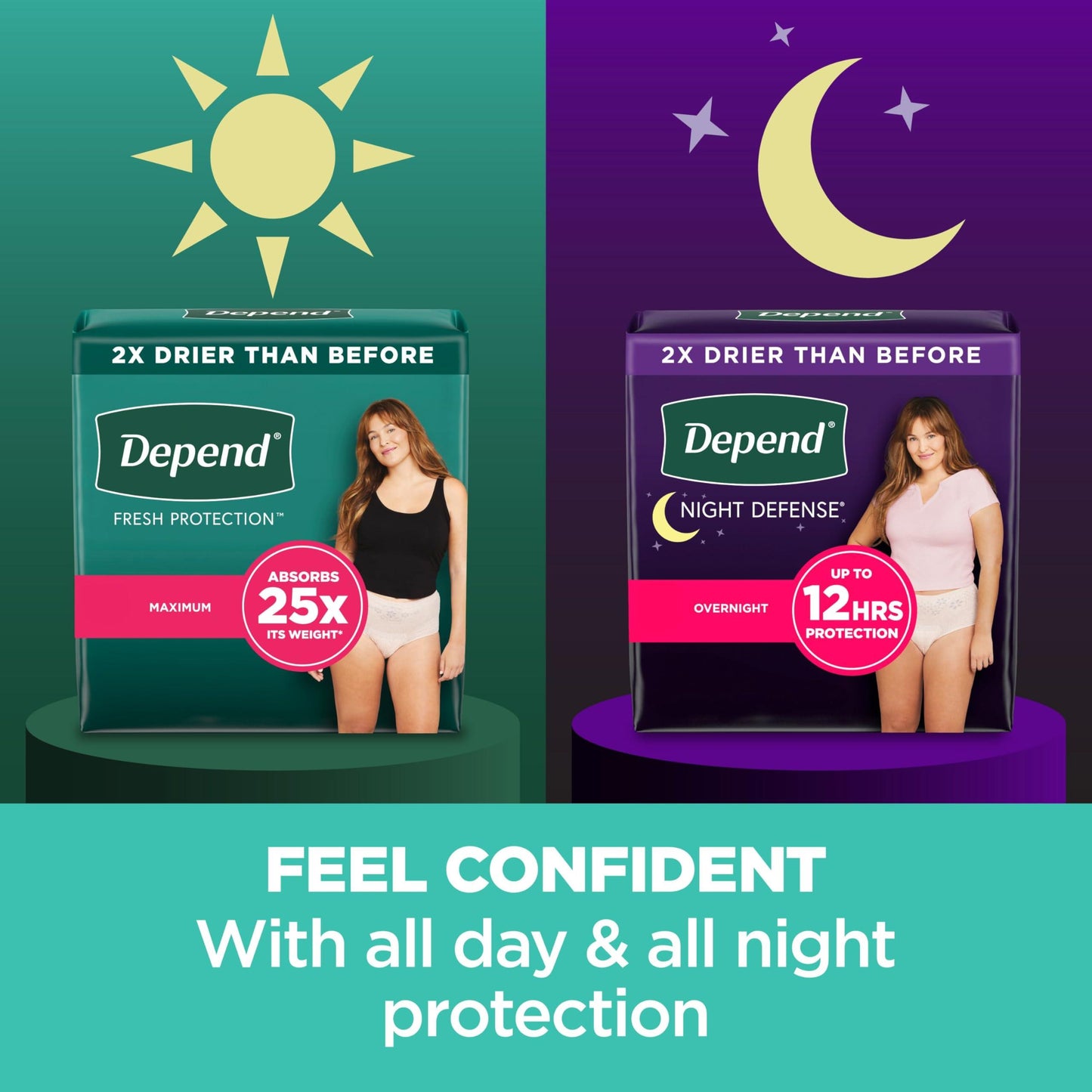 Depend Fresh Protection Adult Incontinence & Postpartum Bladder Leak Underwear for Women, Disposable, Maximum, Medium, Blush, 76 Count (2 Packs of 38), Packaging May Vary