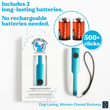 The Doggie Don't Device, Batteries Included, Safe, Easy, Non-Shocking, Sound Only Dog Training Tool - Stop Unwanted Behaviors, Barking, Jumping up with a Loud Sound