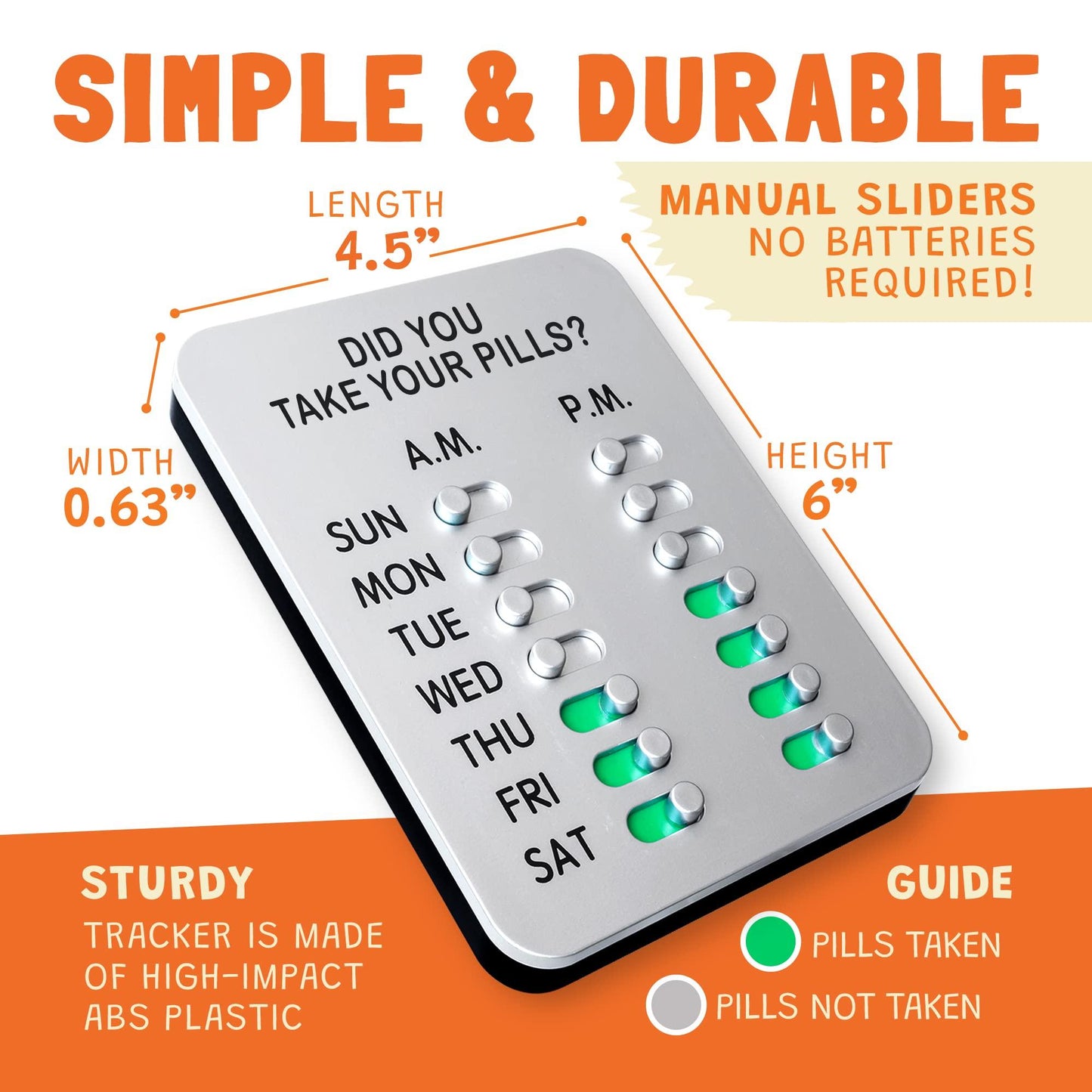 DYFTD Did You Take Your Pills? Medicine Tracker Mountable Device