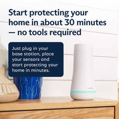 SimpliSafe 8 Piece Wireless Home Security System - Optional 24/7 Professional Monitoring - No Contract - Compatible with Alexa and Google Assistant , White