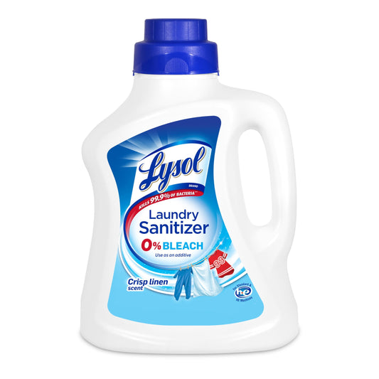 Lysol Disinfectant Laundry Sanitizer & Scent Booster, Laundry Detergent Additive, Color Safe Bleach Alternative, Laundry Odor Eliminator, Kills Bacteria & Viruses, Crisp Linen Scent, 90 Fl Oz