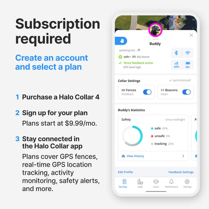 Halo Collar 4, All New GPS Wireless Dog Fence & Training Collar with Real-Time Tracking, Waterproof, One Size (4 Colors)