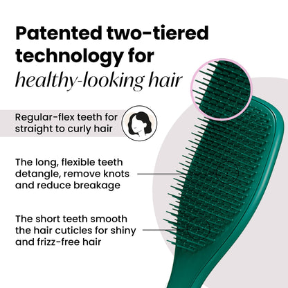 Tangle Teezer Ultimate Detangler Hairbrush for Wet & Dry Hair, Eliminates Knots & Reduces Breakage for All Hair Types, Amazon Exclusive Emerald Green