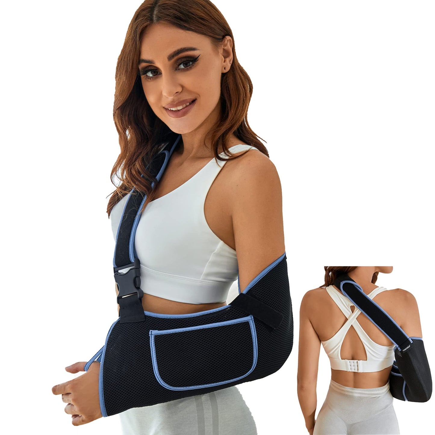 VISKONDA Arm Sling Shoulder Immobilizer - Rotator Cuff Support Brace - Comfortable Medical Sling for Shoulder Injury,Left and Right Arm,Men and Women,for Broken,Dislocated,Fracture,Strain (Medium)