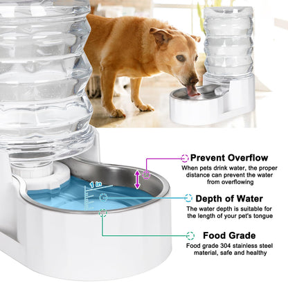 RIZZARI Automatic 8L Pet Waterer,100% BPA-Free, Gravity Stainless Steel Water Dispenser,Large Capacity Water Feeder for Cats and Small and Medium-Sized Dogs