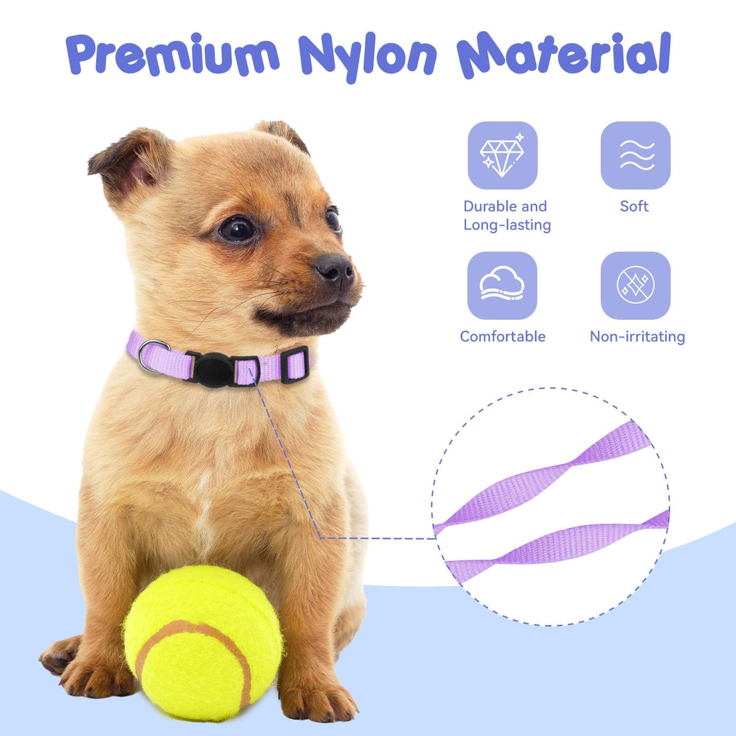 Puppy ID Collar Identification Soft Nylon Adjustable Breakaway Safety Whelping Litter Collars for Newborn Pets with Record Keeping Charts 12pcs/Set (S)